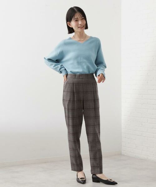 THE SHOP TK / ザ ショップ ティーケー パンツ | 【着丈選べる/XS～XLサイズ】あったか裏起毛テーパードパンツ | 詳細1