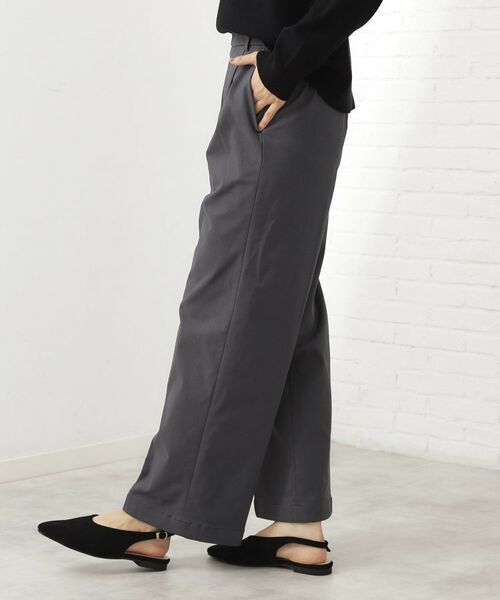 THE SHOP TK / ザ ショップ ティーケー パンツ | 【ラクで快適】ハイパーストレッチ あったか裏起毛ワイドパンツ | 詳細1