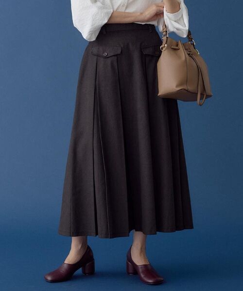 THE SHOP TK / ザ ショップ ティーケー ロング・マキシ丈スカート | フラップタックスカート【洗える】 | 詳細25