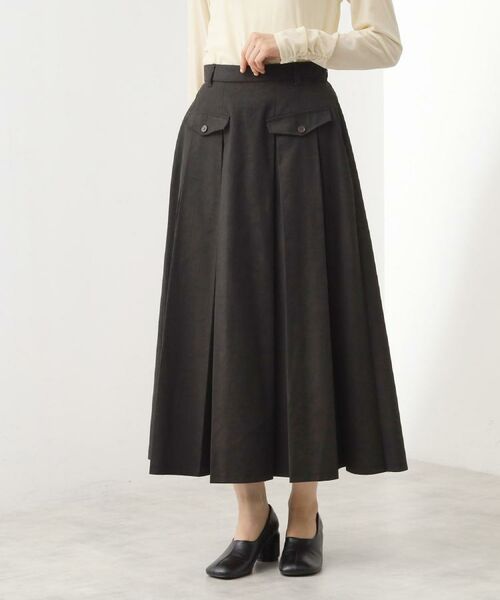 THE SHOP TK / ザ ショップ ティーケー ロング・マキシ丈スカート | フラップタックスカート【洗える】 | 詳細5