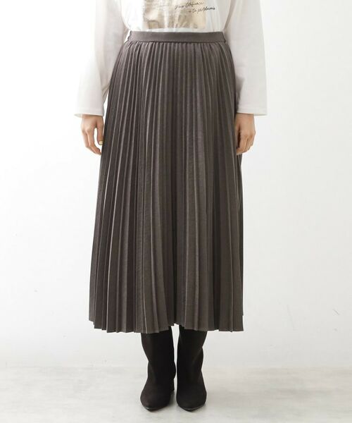 THE SHOP TK / ザ ショップ ティーケー ロング・マキシ丈スカート | スエードプリーツスカート【洗える】 | 詳細10