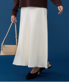 THE SHOP TK / ザ ショップ ティーケー ロング・マキシ丈スカート | サテンAラインスカート【洗える】