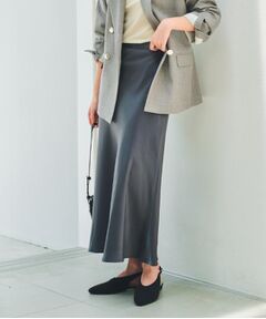 THE SHOP TK / ザ ショップ ティーケー ロング・マキシ丈スカート | サテンAラインスカート【洗える】
