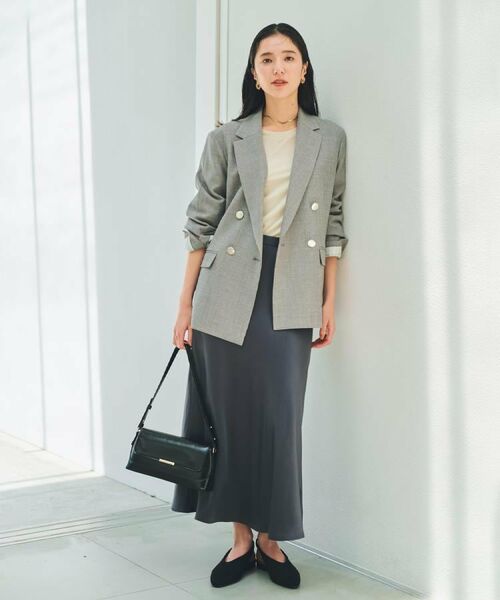 THE SHOP TK / ザ ショップ ティーケー ロング・マキシ丈スカート | サテンAラインスカート【洗える】 | 詳細1