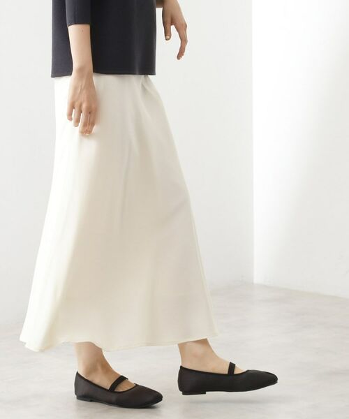 THE SHOP TK / ザ ショップ ティーケー ロング・マキシ丈スカート | サテンAラインスカート【洗える】 | 詳細10
