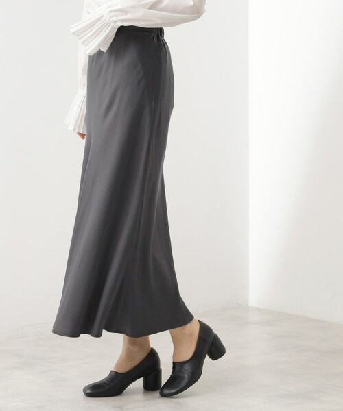 THE SHOP TK / ザ ショップ ティーケー ロング・マキシ丈スカート | サテンAラインスカート【洗える】 | 詳細14