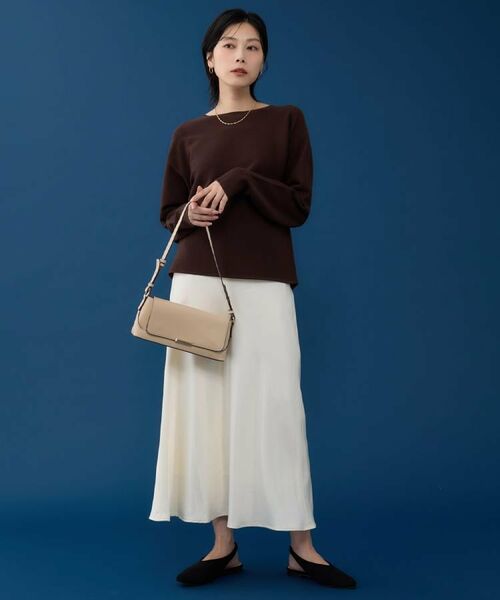 THE SHOP TK / ザ ショップ ティーケー ロング・マキシ丈スカート | サテンAラインスカート【洗える】 | 詳細5