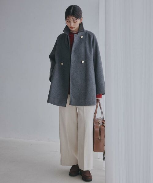 THE SHOP TK / ザ ショップ ティーケー その他アウター | クラシカルな装い ウールライクスタンドカラーコート | 詳細8
