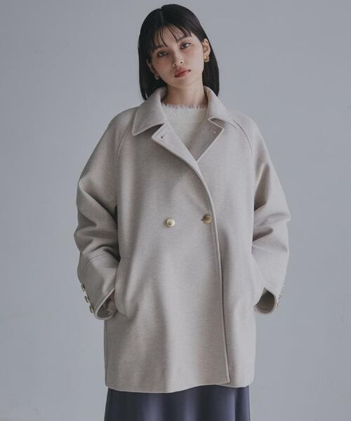 美品✨近年タグ　イエナ　ピーコート　ダブル　金ボタン　メルトンコート　肉厚　38 美品✨近年タグ イエナ ピーコート ダブル 金ボタン メルトン