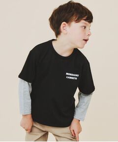 THE SHOP TK / ザ ショップ ティーケー Tシャツ | 【110－160】レイヤード風デニムアップリケロンTee