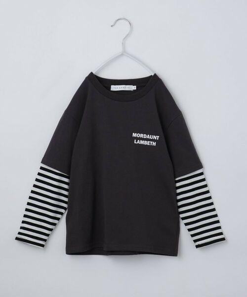 THE SHOP TK / ザ ショップ ティーケー Tシャツ | 【110－160】レイヤード風デニムアップリケロンTee | 詳細10