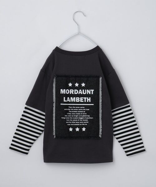 THE SHOP TK / ザ ショップ ティーケー Tシャツ | 【110－160】レイヤード風デニムアップリケロンTee | 詳細11