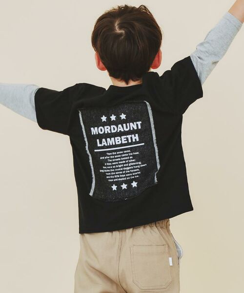 THE SHOP TK / ザ ショップ ティーケー Tシャツ | 【110－160】レイヤード風デニムアップリケロンTee | 詳細2