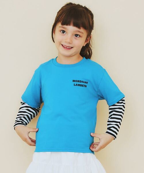 THE SHOP TK / ザ ショップ ティーケー Tシャツ | 【110－160】レイヤード風デニムアップリケロンTee | 詳細6