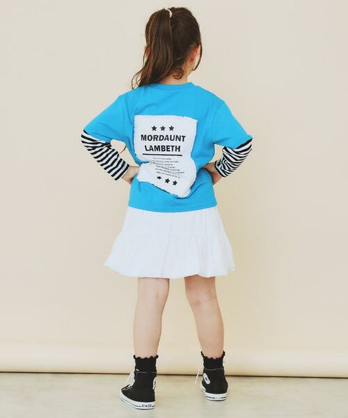 THE SHOP TK / ザ ショップ ティーケー Tシャツ | 【110－160】レイヤード風デニムアップリケロンTee | 詳細9