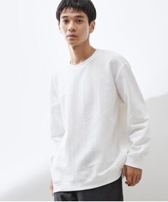 THE SHOP TK / ザ ショップ ティーケー スウェット | 【無地に飽きた方へ】ふくれジャカードスウェット　洗濯機OK/6色展開/ユニセックスでおすすめ！