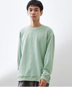 THE SHOP TK / ザ ショップ ティーケー スウェット | 【無地に飽きた方へ】ふくれジャカードスウェット　洗濯機OK/6色展開/ユニセックスでおすすめ！