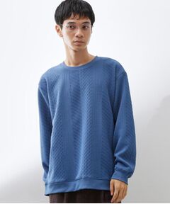 THE SHOP TK / ザ ショップ ティーケー スウェット | 【無地に飽きた方へ】ふくれジャカードスウェット　洗濯機OK/6色展開/ユニセックスでおすすめ！