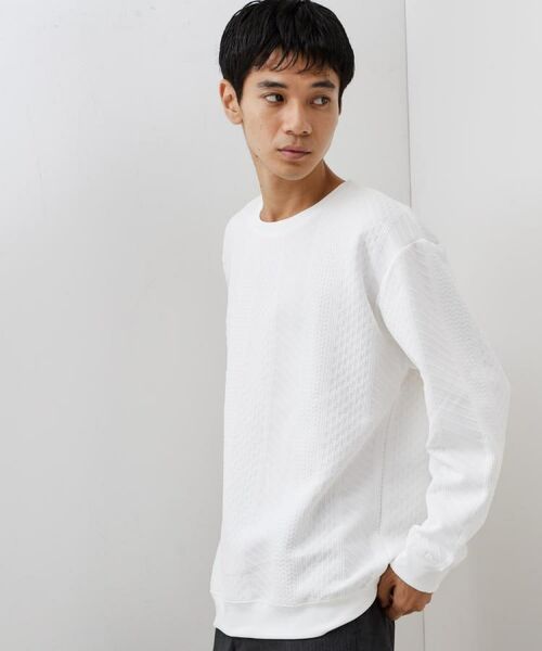 THE SHOP TK / ザ ショップ ティーケー スウェット | 【無地に飽きた方へ】ふくれジャカードスウェット　洗濯機OK/6色展開/ユニセックスでおすすめ！ | 詳細13