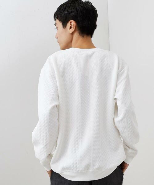 THE SHOP TK / ザ ショップ ティーケー スウェット | 【無地に飽きた方へ】ふくれジャカードスウェット　洗濯機OK/6色展開/ユニセックスでおすすめ！ | 詳細14