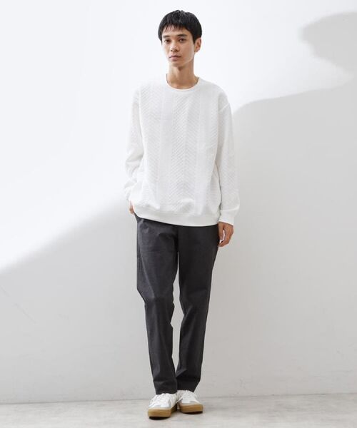 THE SHOP TK / ザ ショップ ティーケー スウェット | 【無地に飽きた方へ】ふくれジャカードスウェット　洗濯機OK/6色展開/ユニセックスでおすすめ！ | 詳細15