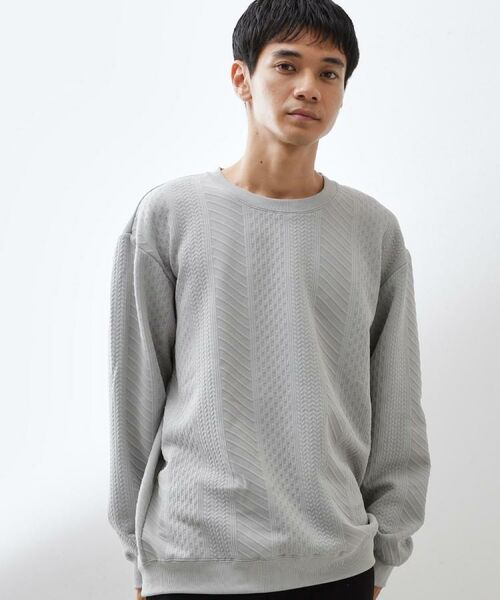 THE SHOP TK / ザ ショップ ティーケー スウェット | 【無地に飽きた方へ】ふくれジャカードスウェット　洗濯機OK/6色展開/ユニセックスでおすすめ！ | 詳細17