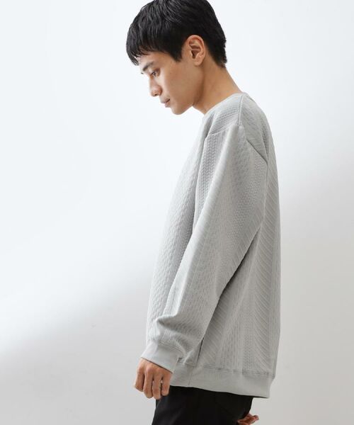 THE SHOP TK / ザ ショップ ティーケー スウェット | 【無地に飽きた方へ】ふくれジャカードスウェット　洗濯機OK/6色展開/ユニセックスでおすすめ！ | 詳細18