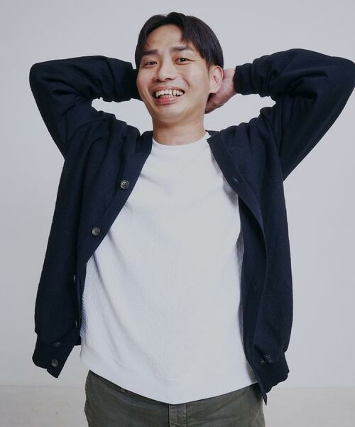 THE SHOP TK / ザ ショップ ティーケー スウェット | 【無地に飽きた方へ】ふくれジャカードスウェット　洗濯機OK/6色展開/ユニセックスでおすすめ！ | 詳細2