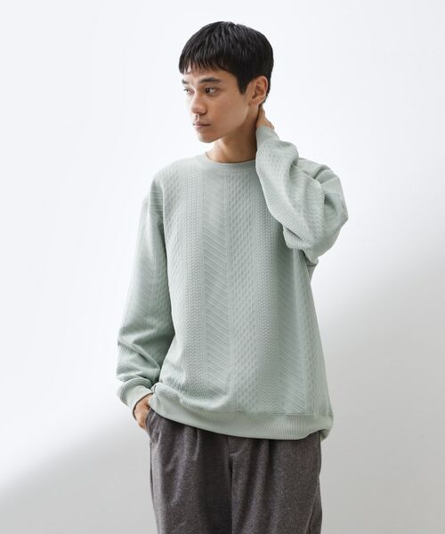 THE SHOP TK / ザ ショップ ティーケー スウェット | 【無地に飽きた方へ】ふくれジャカードスウェット　洗濯機OK/6色展開/ユニセックスでおすすめ！ | 詳細22