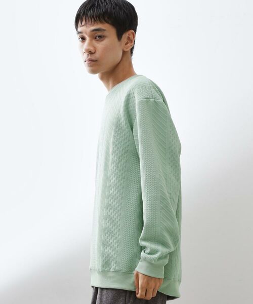 THE SHOP TK / ザ ショップ ティーケー スウェット | 【無地に飽きた方へ】ふくれジャカードスウェット　洗濯機OK/6色展開/ユニセックスでおすすめ！ | 詳細23
