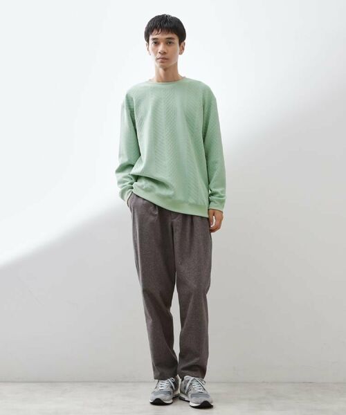 THE SHOP TK / ザ ショップ ティーケー スウェット | 【無地に飽きた方へ】ふくれジャカードスウェット　洗濯機OK/6色展開/ユニセックスでおすすめ！ | 詳細25