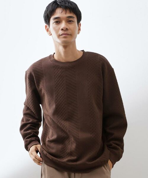THE SHOP TK / ザ ショップ ティーケー スウェット | 【無地に飽きた方へ】ふくれジャカードスウェット　洗濯機OK/6色展開/ユニセックスでおすすめ！ | 詳細27