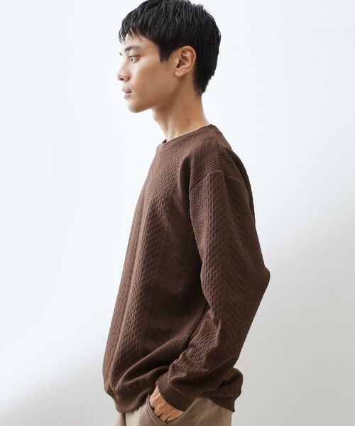 THE SHOP TK / ザ ショップ ティーケー スウェット | 【無地に飽きた方へ】ふくれジャカードスウェット　洗濯機OK/6色展開/ユニセックスでおすすめ！ | 詳細28