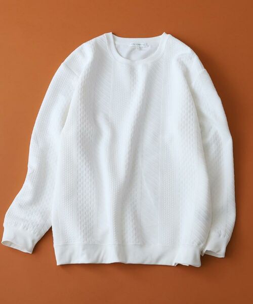 THE SHOP TK / ザ ショップ ティーケー スウェット | 【無地に飽きた方へ】ふくれジャカードスウェット　洗濯機OK/6色展開/ユニセックスでおすすめ！ | 詳細9