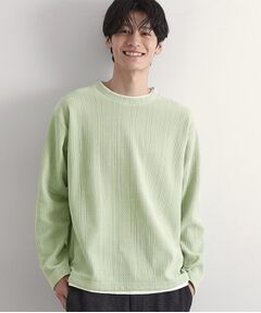 THE SHOP TK / ザ ショップ ティーケー カットソー | 【心地良い、滑らかさ】レイヤード風ケーブル ニットソー 【洗濯機OK】