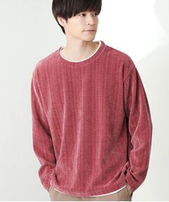 THE SHOP TK / ザ ショップ ティーケー カットソー | 【心地良い、滑らかさ】レイヤード風ケーブル ニットソー 【洗濯機OK】