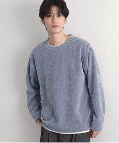 THE SHOP TK / ザ ショップ ティーケー カットソー | 【心地良い、滑らかさ】レイヤード風ケーブル ニットソー 【洗濯機OK】