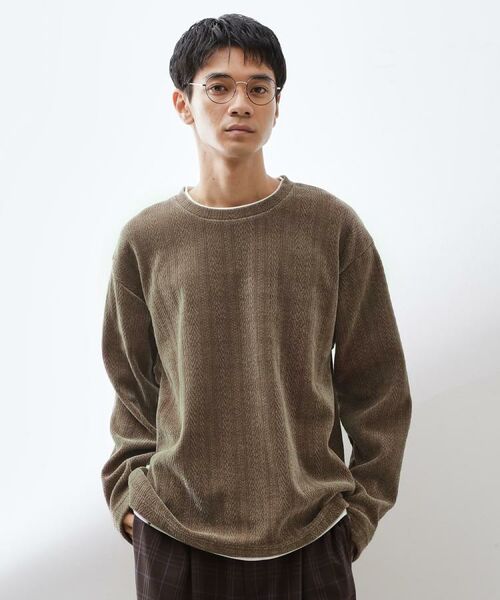 THE SHOP TK / ザ ショップ ティーケー カットソー | 【心地良い、滑らかさ】レイヤード風ケーブル ニットソー 【洗濯機OK】 | 詳細12