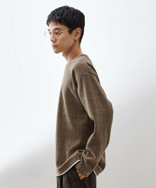 THE SHOP TK / ザ ショップ ティーケー カットソー | 【心地良い、滑らかさ】レイヤード風ケーブル ニットソー 【洗濯機OK】 | 詳細13