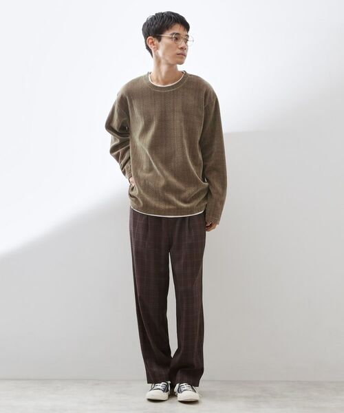 THE SHOP TK / ザ ショップ ティーケー カットソー | 【心地良い、滑らかさ】レイヤード風ケーブル ニットソー 【洗濯機OK】 | 詳細15