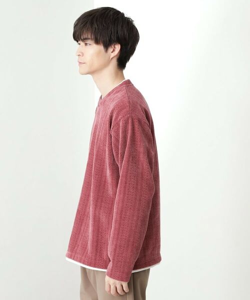 THE SHOP TK / ザ ショップ ティーケー カットソー | 【心地良い、滑らかさ】レイヤード風ケーブル ニットソー 【洗濯機OK】 | 詳細21