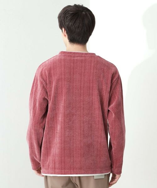 THE SHOP TK / ザ ショップ ティーケー カットソー | 【心地良い、滑らかさ】レイヤード風ケーブル ニットソー 【洗濯機OK】 | 詳細22