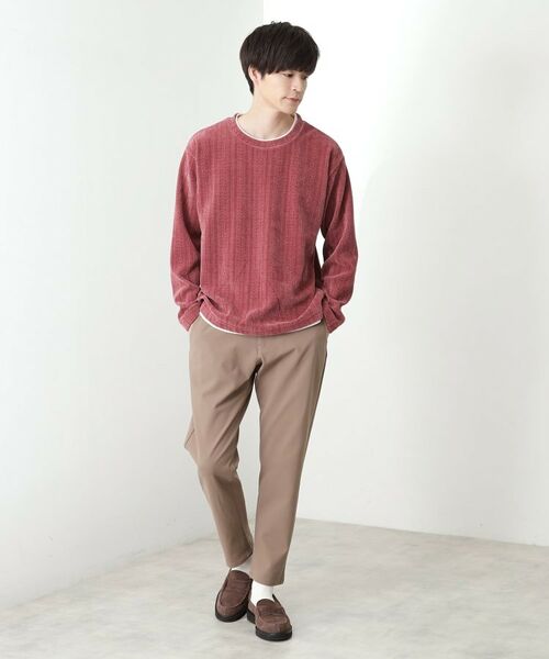 THE SHOP TK / ザ ショップ ティーケー カットソー | 【心地良い、滑らかさ】レイヤード風ケーブル ニットソー 【洗濯機OK】 | 詳細23