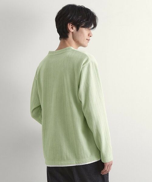 THE SHOP TK / ザ ショップ ティーケー カットソー | 【心地良い、滑らかさ】レイヤード風ケーブル ニットソー 【洗濯機OK】 | 詳細26