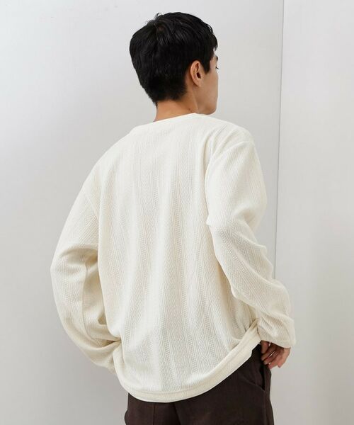 THE SHOP TK / ザ ショップ ティーケー カットソー | 【心地良い、滑らかさ】レイヤード風ケーブル ニットソー 【洗濯機OK】 | 詳細5