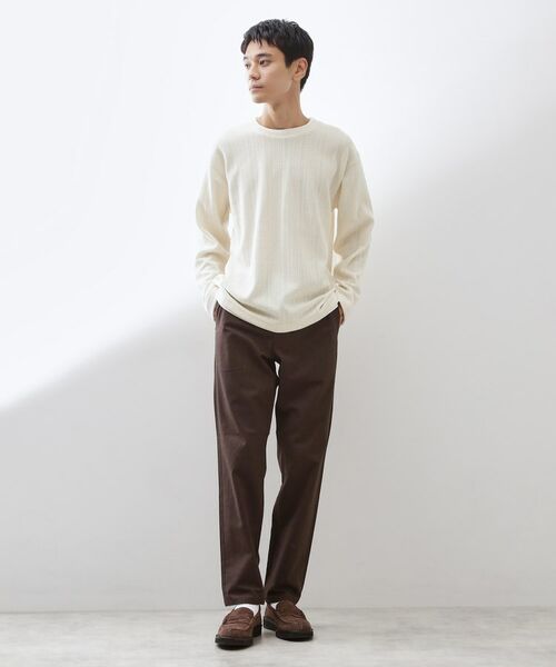 THE SHOP TK / ザ ショップ ティーケー カットソー | 【心地良い、滑らかさ】レイヤード風ケーブル ニットソー 【洗濯機OK】 | 詳細6