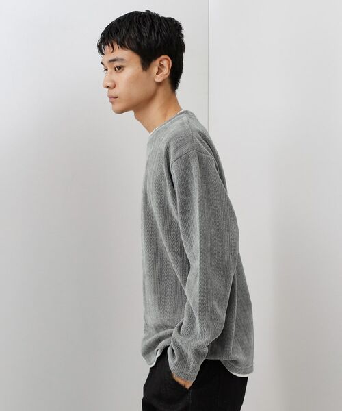 THE SHOP TK / ザ ショップ ティーケー カットソー | 【心地良い、滑らかさ】レイヤード風ケーブル ニットソー 【洗濯機OK】 | 詳細8