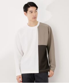 THE SHOP TK / ザ ショップ ティーケー カットソー | 【一枚で着映える】パネルブロッキング長袖Tシャツ 【洗濯機OK】