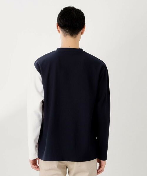 THE SHOP TK / ザ ショップ ティーケー カットソー | 【一枚で着映える】パネルブロッキング長袖Tシャツ 【洗濯機OK】 | 詳細16