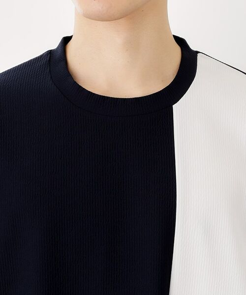 THE SHOP TK / ザ ショップ ティーケー カットソー | 【一枚で着映える】パネルブロッキング長袖Tシャツ 【洗濯機OK】 | 詳細17